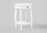 Jacie White Round Chairside Table