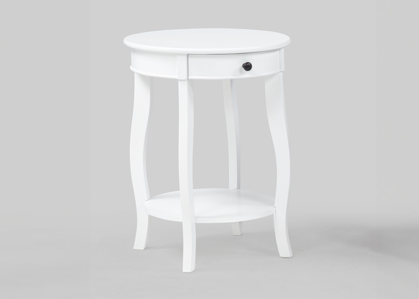 Jacie White Round Chairside Table