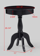 Romy Black Round Chairside Table