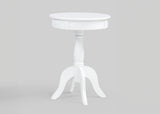 Romy White Round Chairside Table