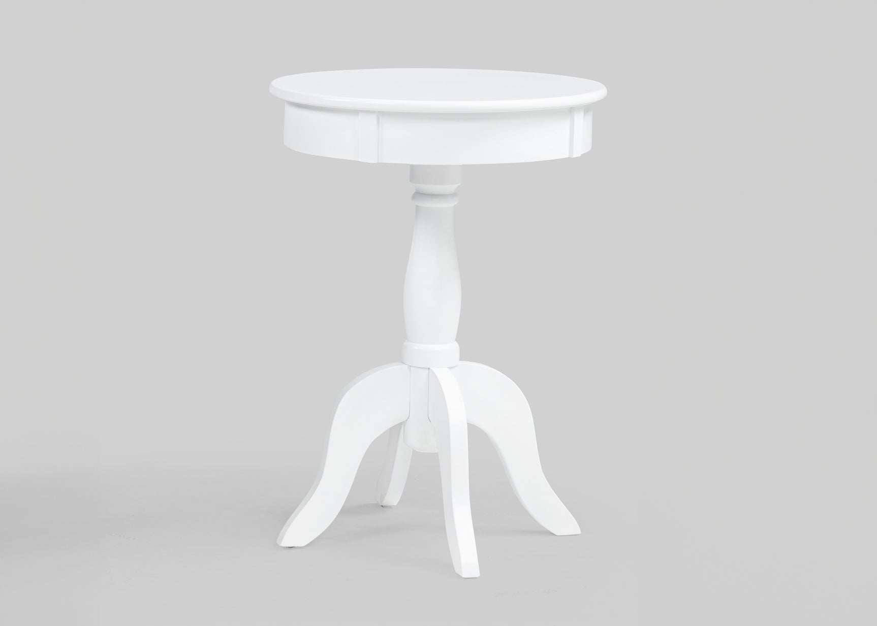 Romy White Round Chairside Table