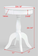 Romy White Round Chairside Table