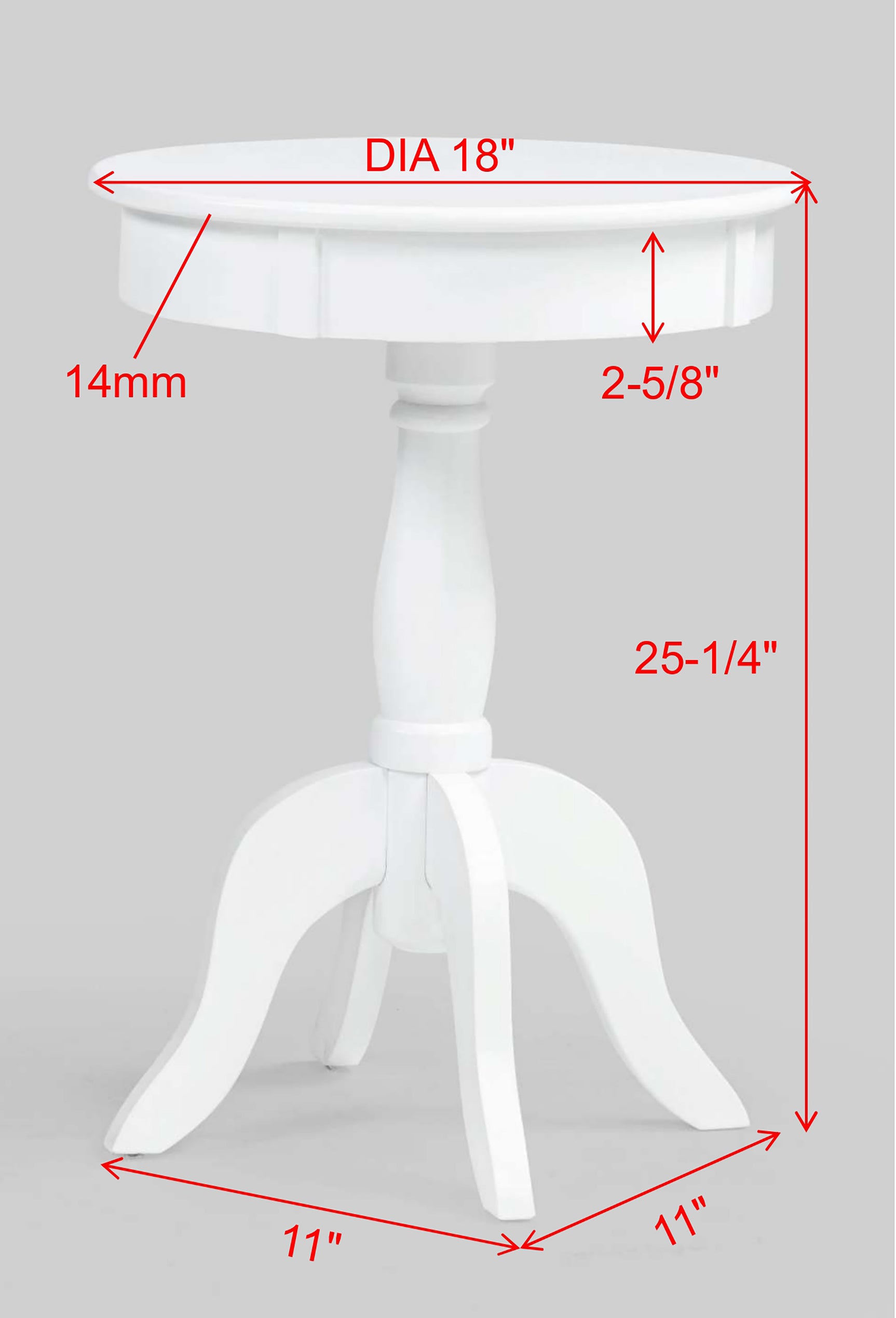 Romy White Round Chairside Table