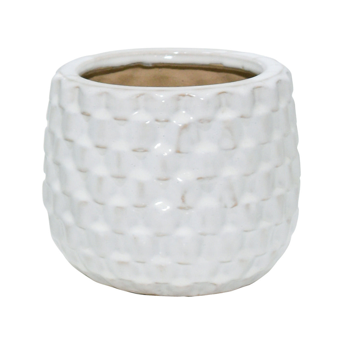 Fredericks White Textured Planters (Set of 3)