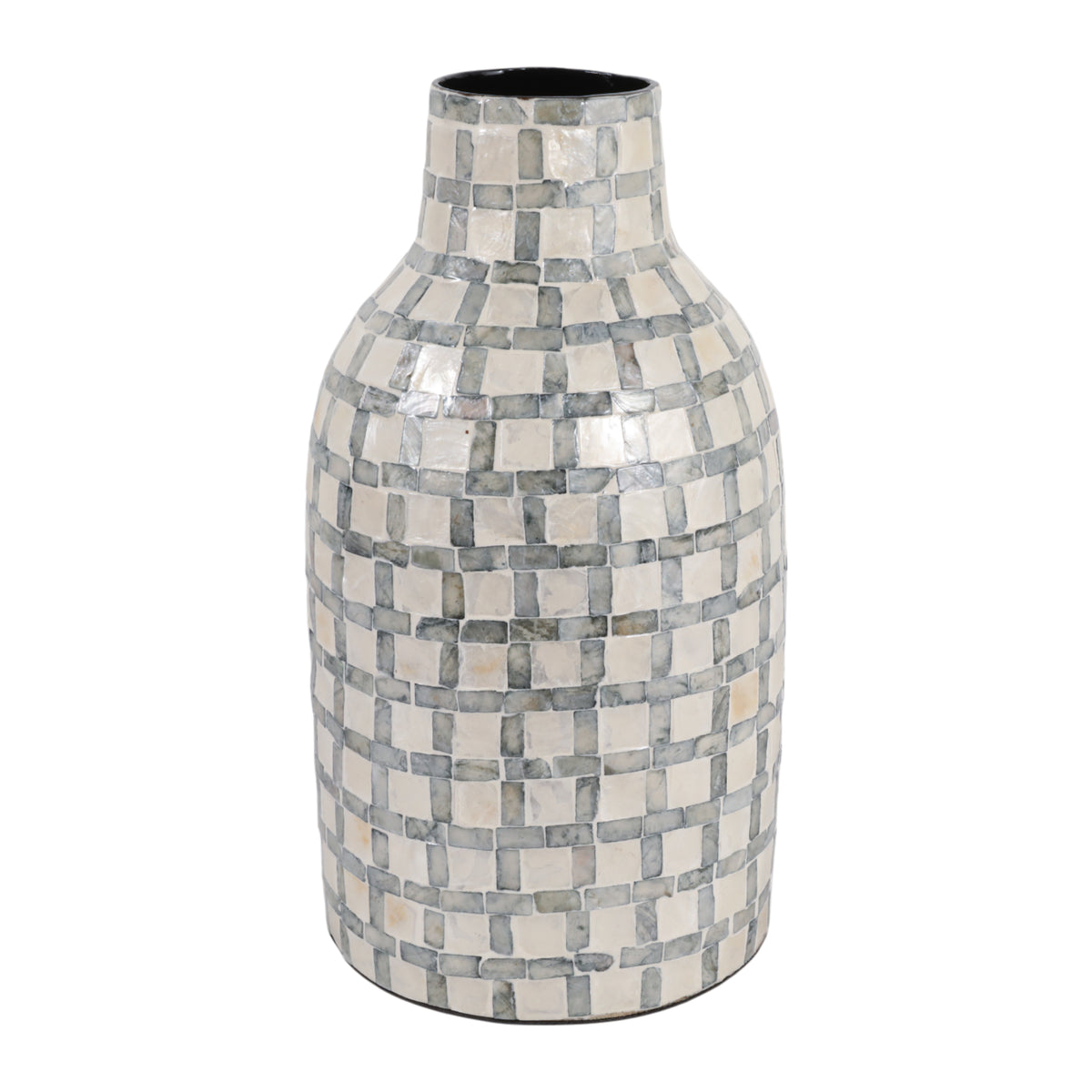 Crannell Multicolor Capiz Plaid Vase
