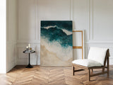 Waves Crashing on Sculpted Shore
