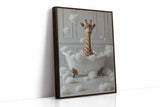 Giraffe in a Bathtub of Bubbles