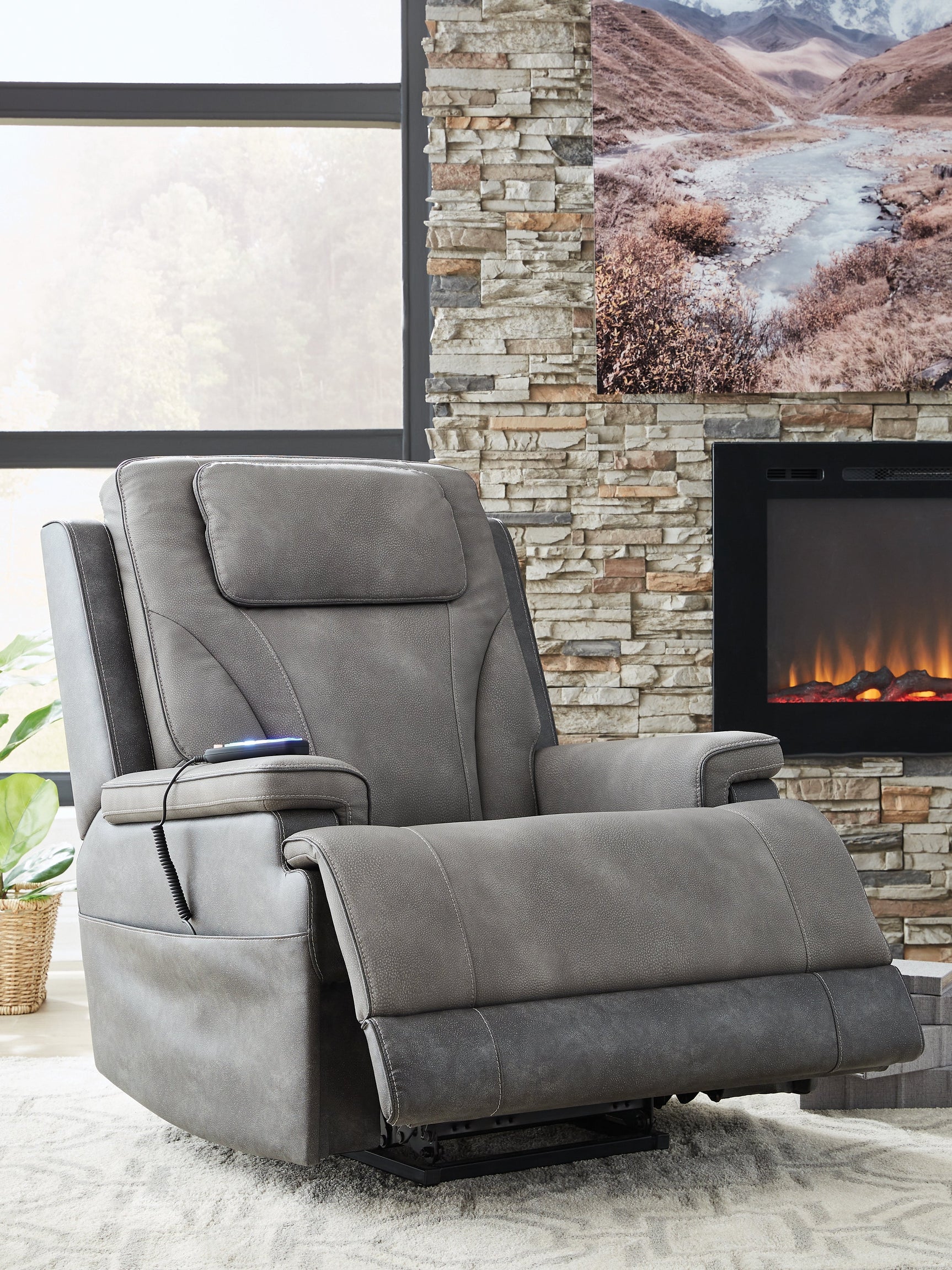 4Z-Peaceful Pause Slate Power Lift Recliner (Online Special Price) - Ornate Home