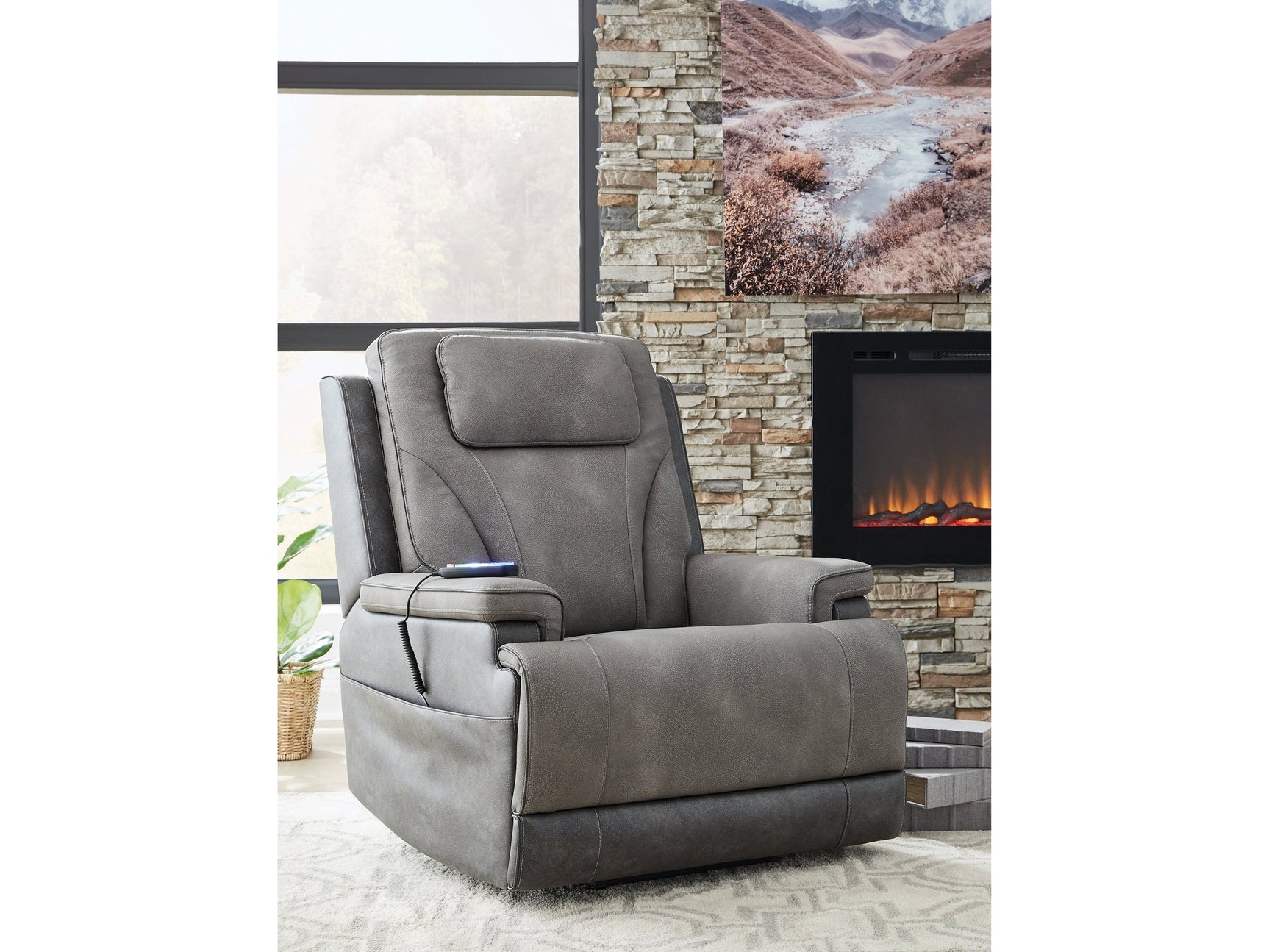 4Z-Peaceful Pause Slate Power Lift Recliner - Ornate Home