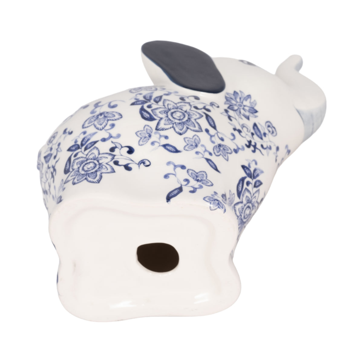 Edgarwell Blue/White Trunk Up Chinoiserie Elephant