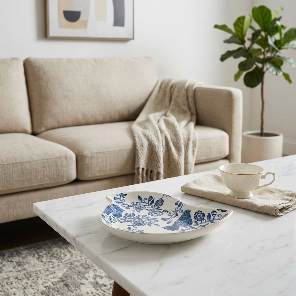 Ramsey Blue/White/Gold Decorative Chinoiserie Plate