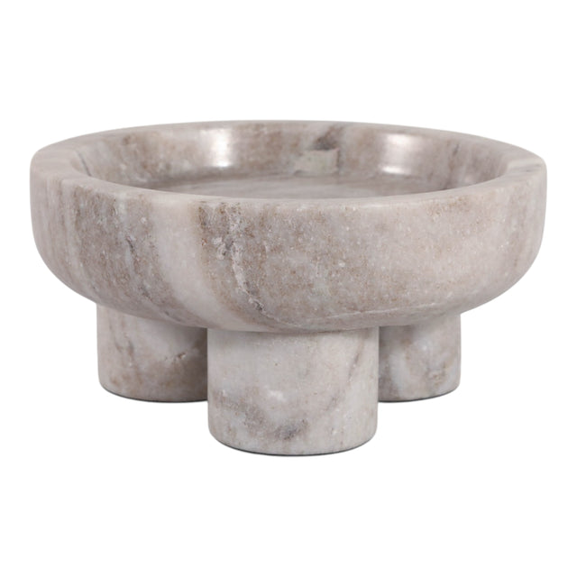 Pearlrose Beige Marble Bowl with 3 Feet