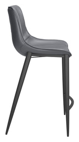 Magnus Dark Gray & Black Counter Stool (Set of 2)
