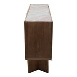 Mooney Flat Tan/Brown Modern 4-Door Cabinet