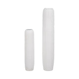 Ramal White Rough Cylinder Floor Vase
