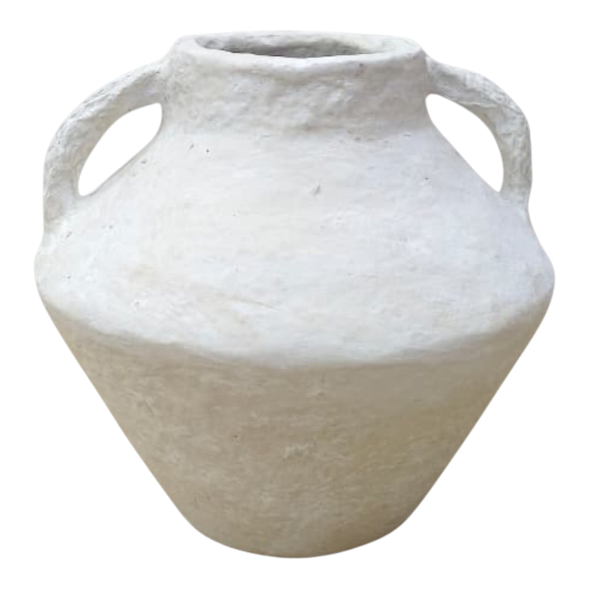 Ferris White Large Paper Mache Vase with Handles