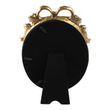 Malaga Gold 5x7 Resin Coquette Bow Oval Photo Frame