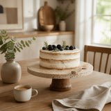 San Marino Natural/Brown Travertine Cake Stand