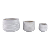 Raymondhaven White Ribbed Planters (Set of 3)