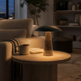 Lanfair Brown Rechargeable Table Lamp with Marble Base