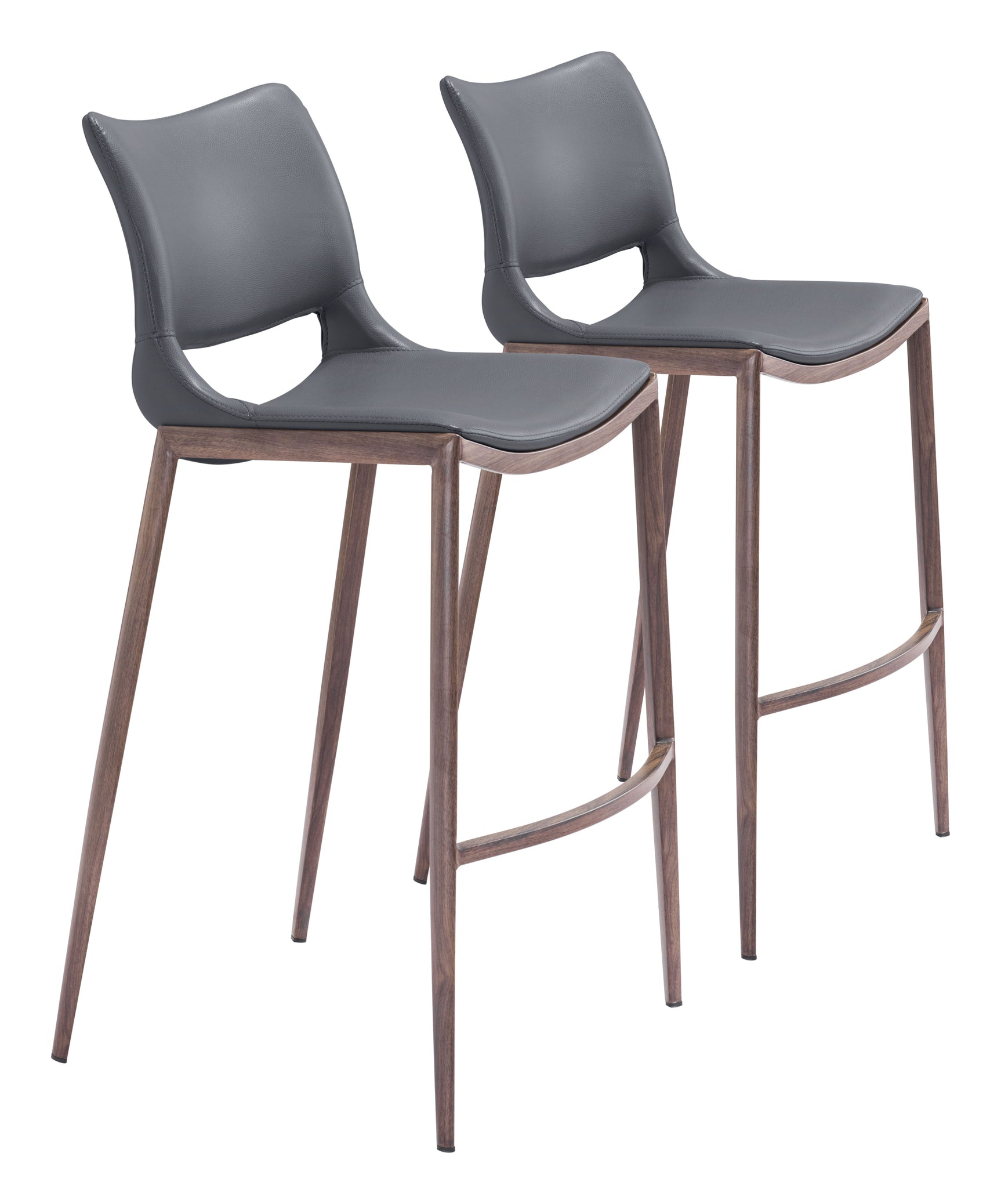 Ace Dark Gray & Walnut Barstool (Set of 2)