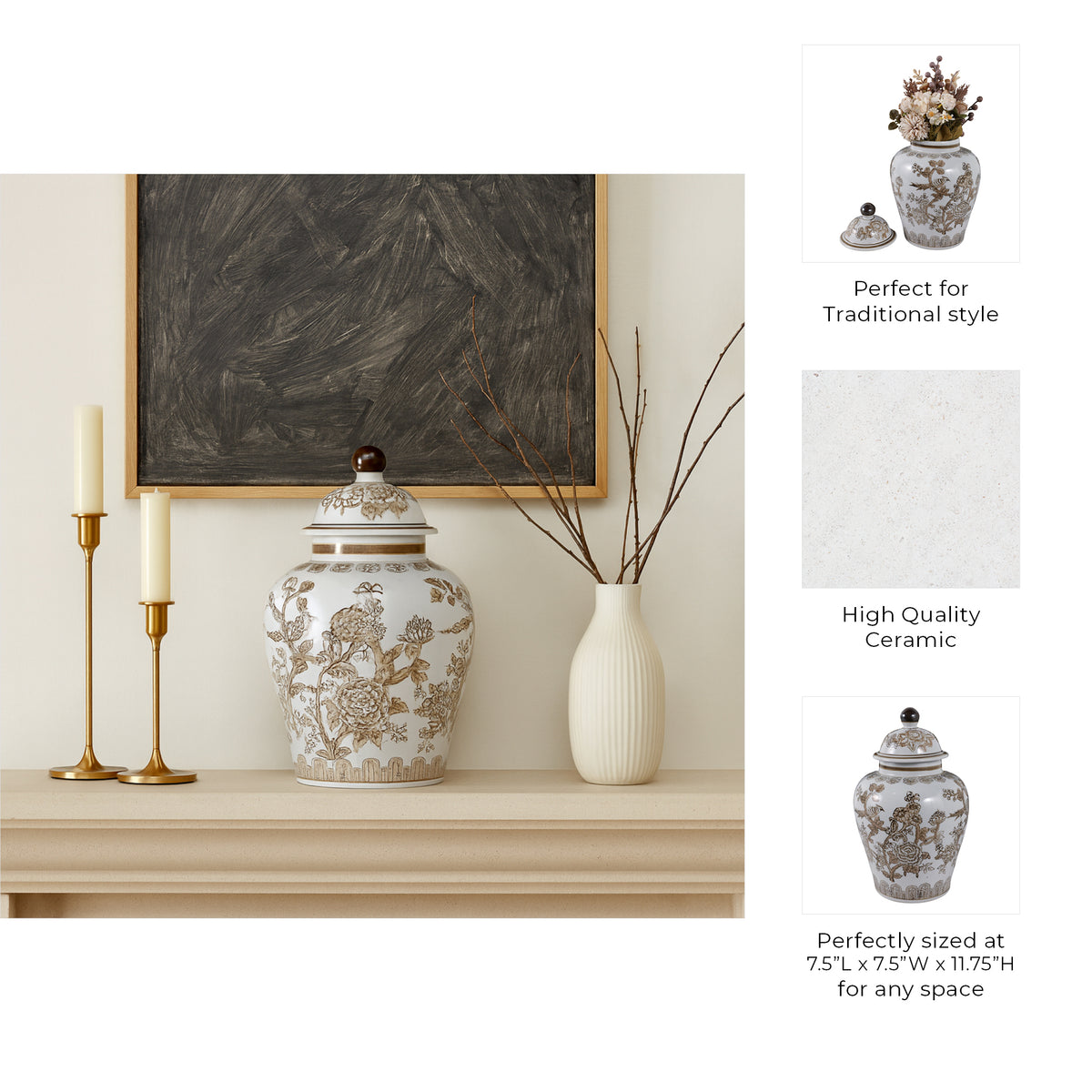 Dougalton Brown/White Chinoiserie