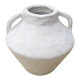 Ferris White Large Paper Mache Vase with Handles