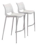 Ace White & Silver Barstool (Set of 2)