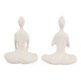 Kayandee White Paper Mache Yoga Ladies (Set of 2)