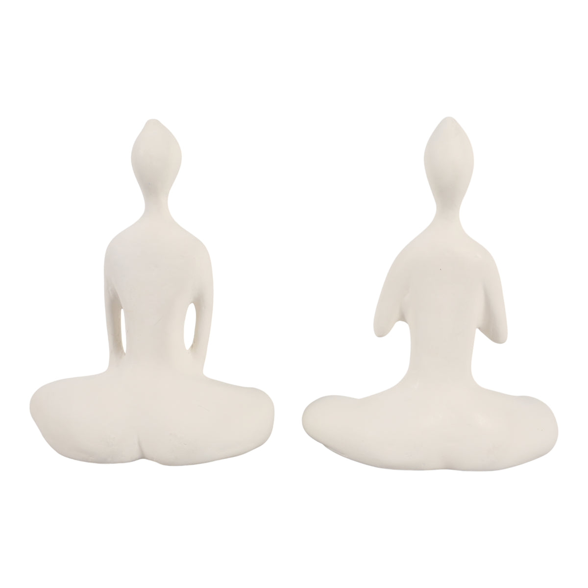 Kayandee White Paper Mache Yoga Ladies (Set of 2)