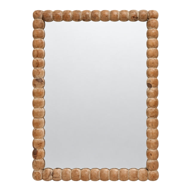 Whitney Brown Half Ball Wooden Wall Mirror