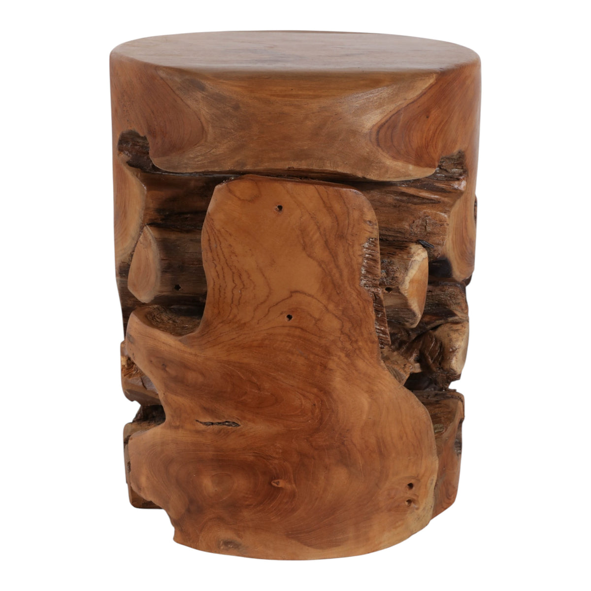 Ruthven Natural Live Edge Teakwood Stool