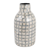 Crannell Multicolor Capiz Plaid Vase