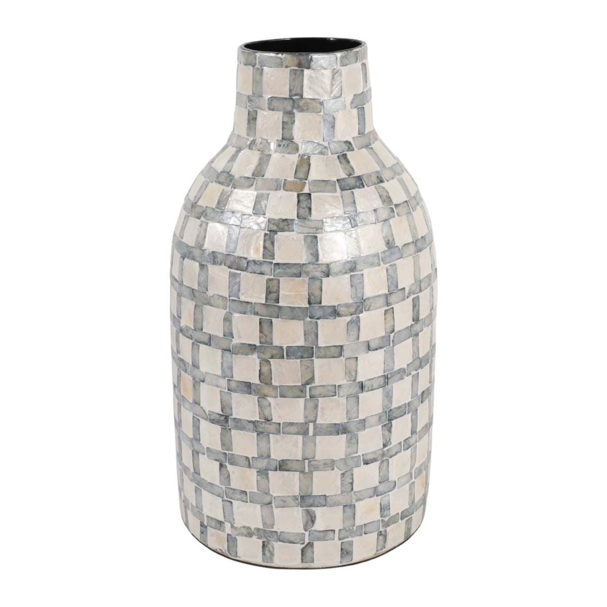 Crannell Multicolor Capiz Plaid Vase