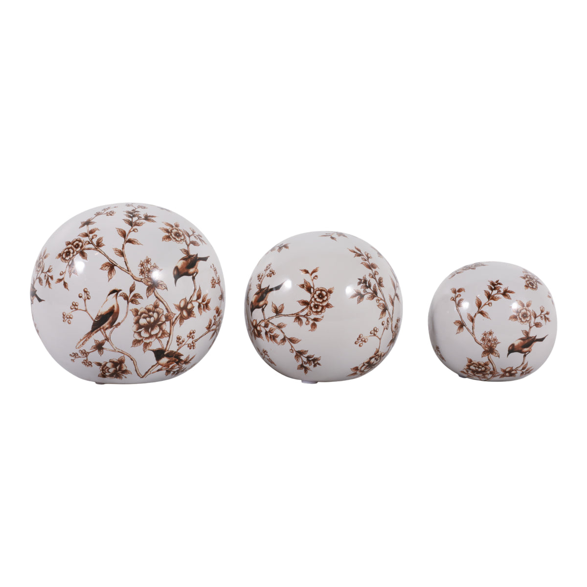 Maxbrook Brown/White Orbs (Set of 3)