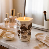 Nickrun Brown/White Sage and Eucalyptus Chinoiserie Candle