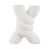 Monola White Twisted X Shape Terracotta Vase