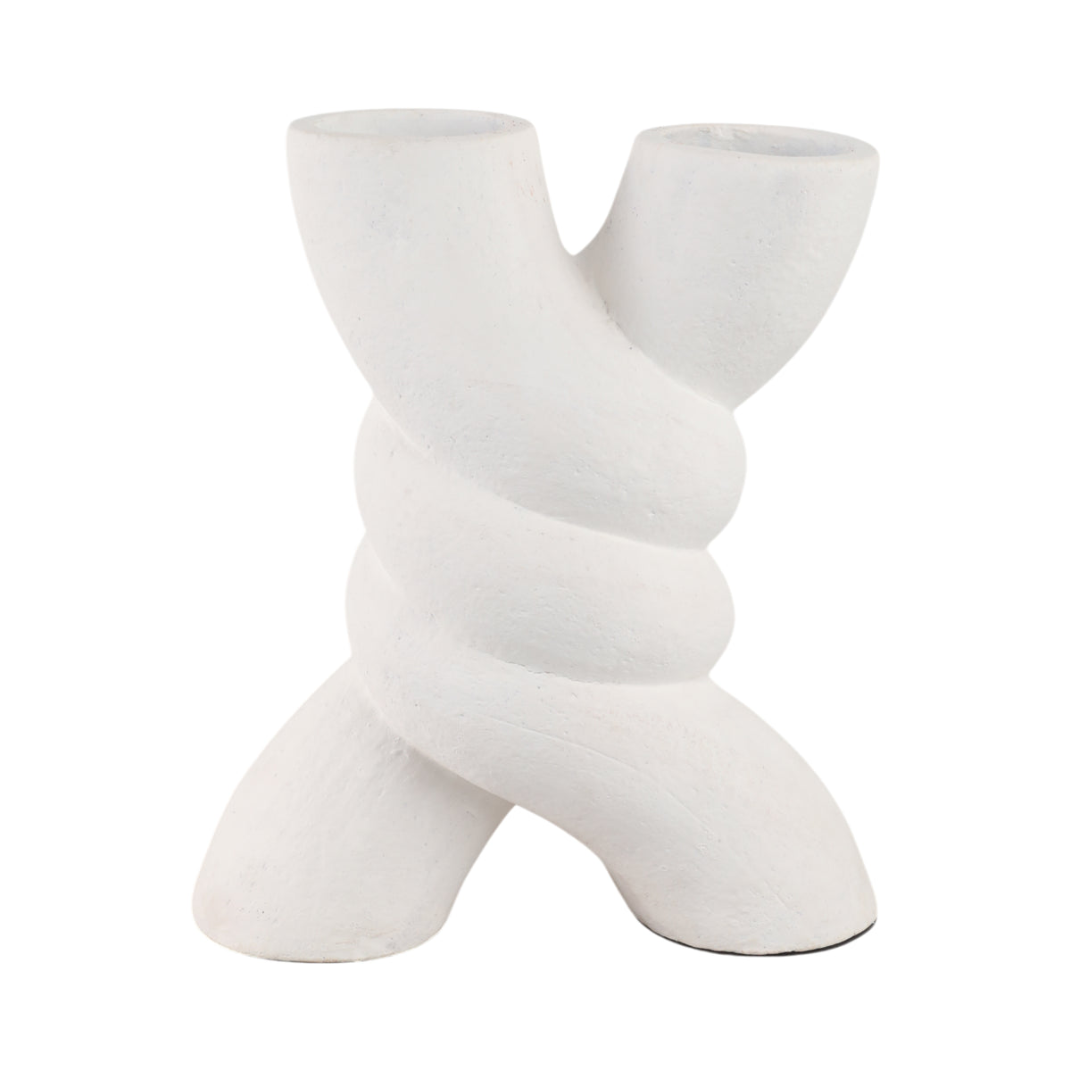 Monola White Twisted X Shape Terracotta Vase