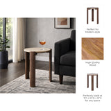 El Macero Tan/Brown Accent Table with Travertine Top