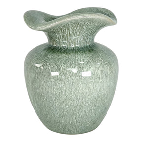 Yettem Sage Green Reactive Flutter Rim Vase