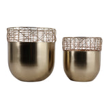 Leonawell Gold Planters (Set of 2)