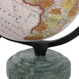Fagan Green/Black Globe on Ridged Marble Base