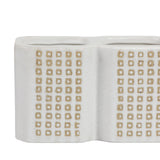 Mococo Beige 3-Cup Dotted Pen Holder