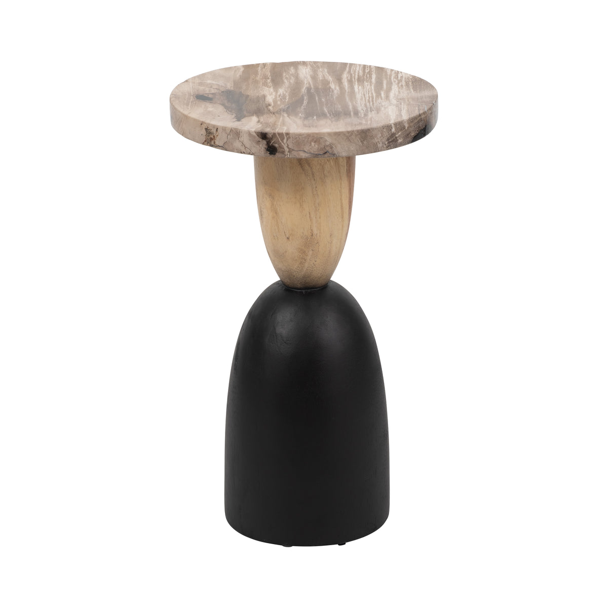Hotlum Multicolor Petrified Wood Accent Table