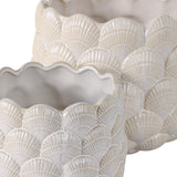 Harkencrest White Planters (Set of 2)