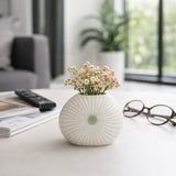 Lochford Green/White Round Dotted Shell Bud Vase