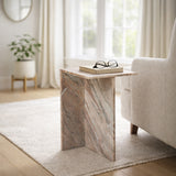 Lenwood Brown Torrento Marble Accent Table