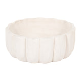 Nubieber White Wood Scalloped Bowl
