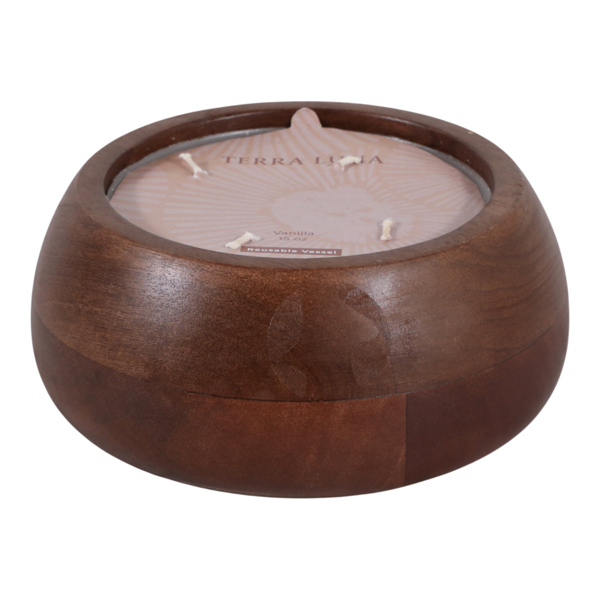 Barlowrun Walnut Vanilla Modern Wood Bowl Candle