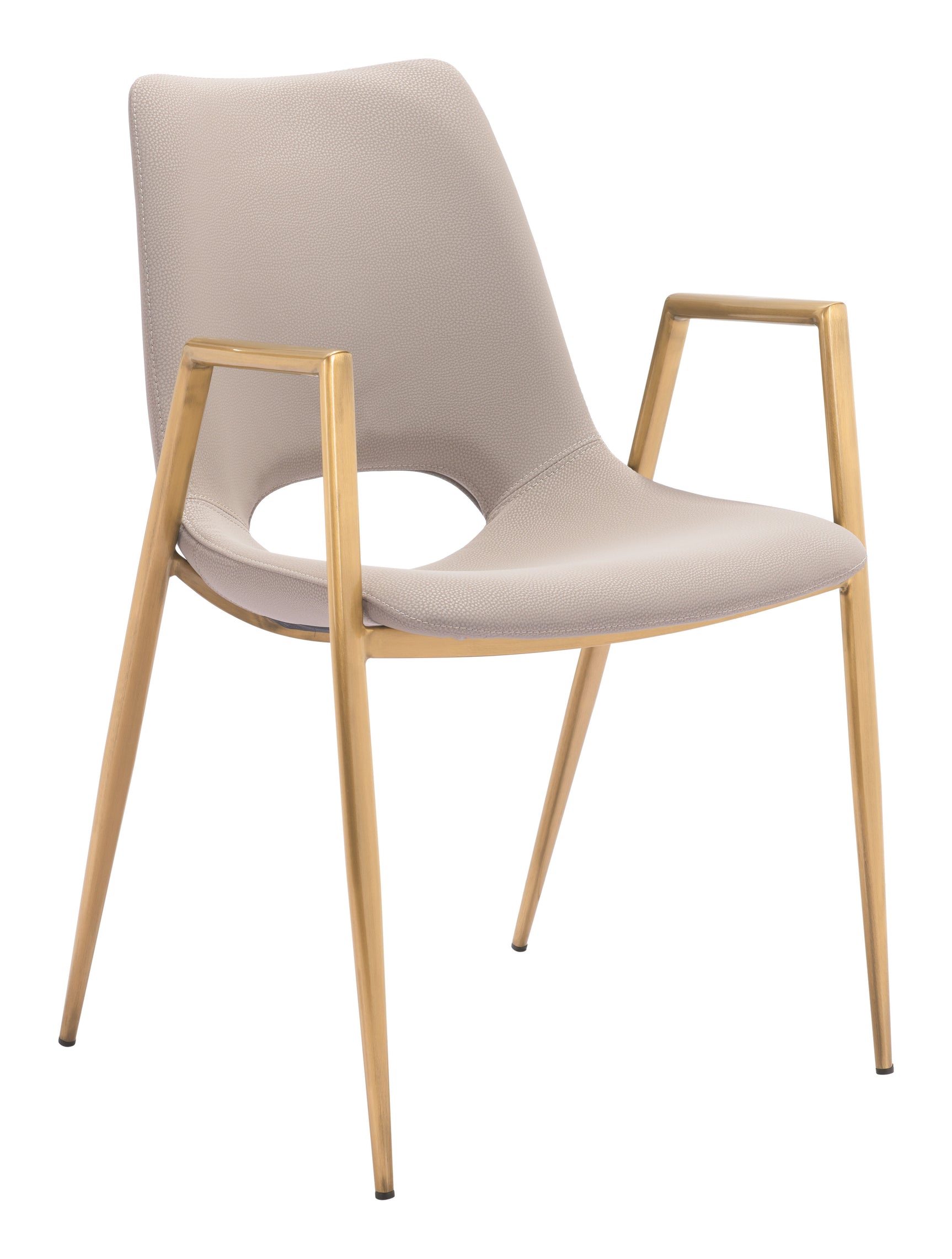 Desi Beige & Gold Dining Chair (Set of 2)
